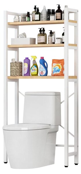 KONDELA Polcállvány WC fölé, tölgy natural/fehér, BALRAM