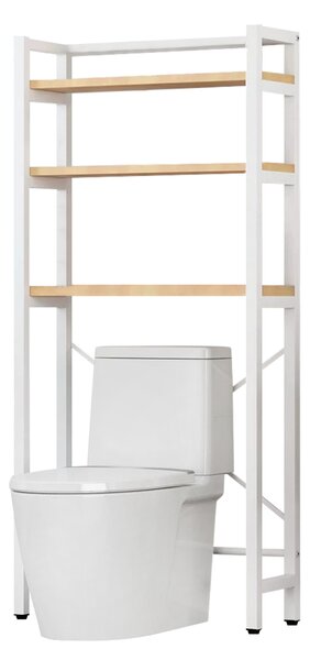 KONDELA Polcállvány WC fölé, tölgy natural/fehér, BALRAM
