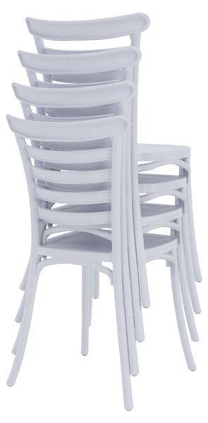 KONDELA Rakásolható szék, fehér, SAVITO