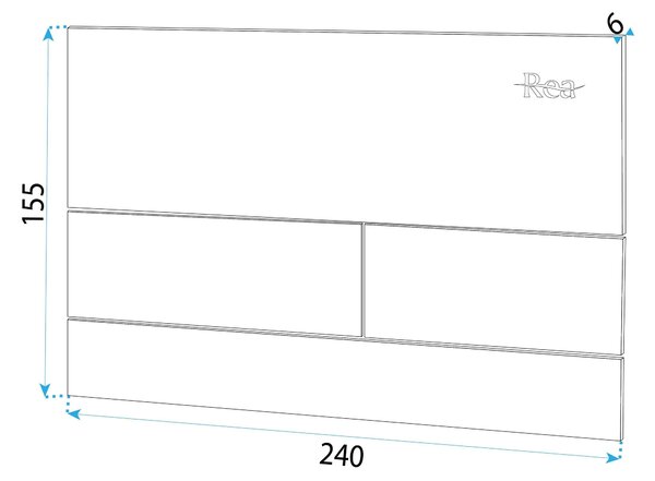 Rea Rea, Falba épített WC-rendszer K011A-Q + T Fekete gombok, KPL-E0056