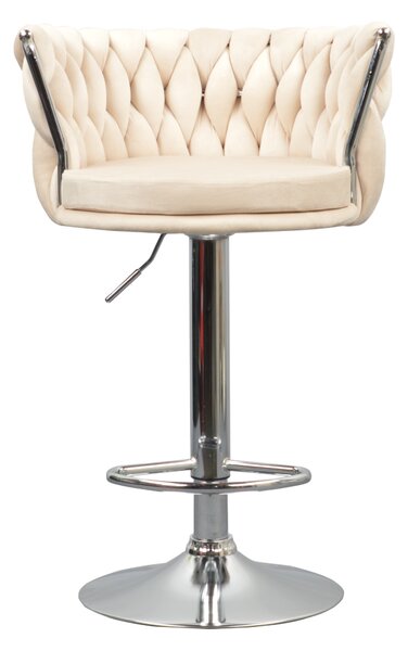 KONDELA Design bárszék, bézs Velvet szövet/króm, BRIN