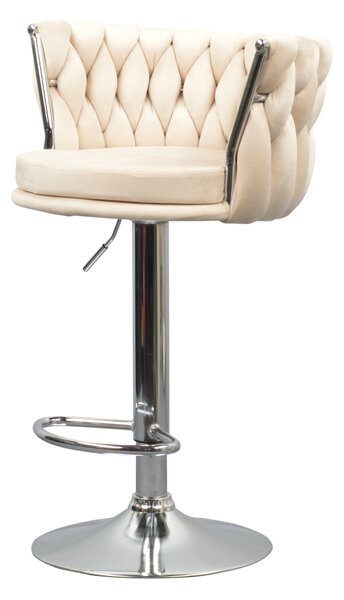KONDELA Design bárszék, bézs Velvet szövet/króm, BRIN