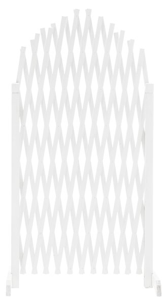 KONDELA Rácsos térelválasztó panel, fehér/fa, 250 cm, KEJLY
