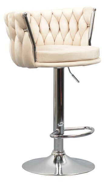 KONDELA Design bárszék, bézs Velvet szövet/króm, BRIN