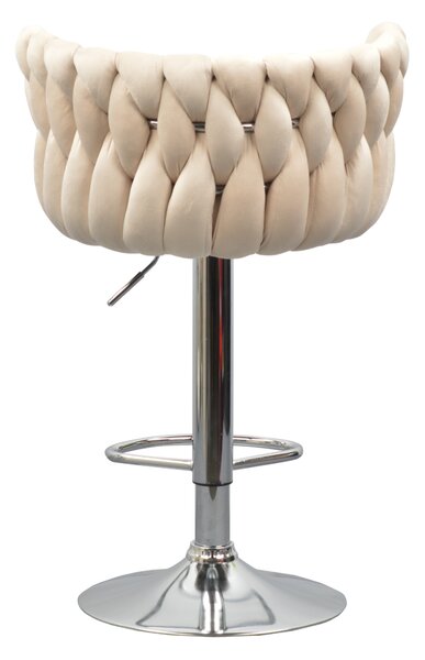 KONDELA Design bárszék, bézs Velvet szövet/króm, BRIN