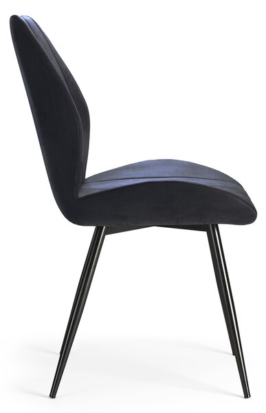 MAZZONI EXPORT ARNO Fekete (Bluvel 19 szövet) - MODERN KÁRPITOZOTT ÉTKEZŐSZÉK NAPPALIBA/ÉTKEZŐBE VELVET FOGANTYÚVAL
