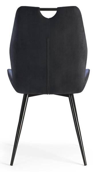 MAZZONI EXPORT ARNO Fekete (Bluvel 19 szövet) - MODERN KÁRPITOZOTT ÉTKEZŐSZÉK NAPPALIBA/ÉTKEZŐBE VELVET FOGANTYÚVAL