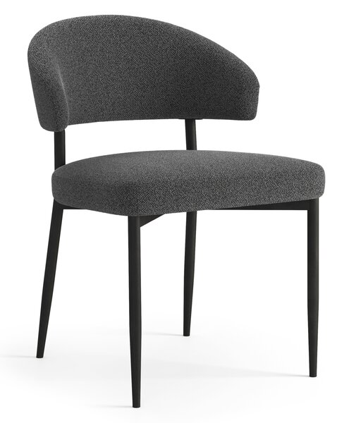 MAZZONI EXPORT IRIS Antracitszürke [Sötétszürke] (Monza 130 szövet) - MODERN LOFT BOUCLÉ KÁRPITOZOTT SZÉK NAPPALIBA/ÉTKEZŐBE