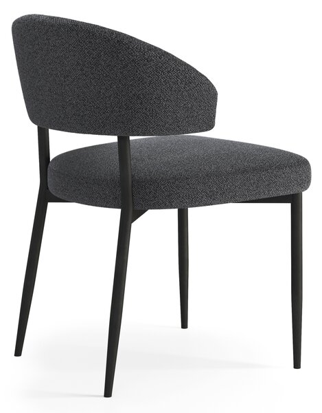 MAZZONI EXPORT IRIS Antracitszürke [Sötétszürke] (Monza 130 szövet) - MODERN LOFT BOUCLÉ KÁRPITOZOTT SZÉK NAPPALIBA/ÉTKEZŐBE