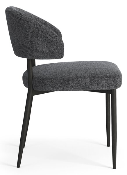 MAZZONI EXPORT IRIS Antracitszürke [Sötétszürke] (Monza 130 szövet) - MODERN LOFT BOUCLÉ KÁRPITOZOTT SZÉK NAPPALIBA/ÉTKEZŐBE