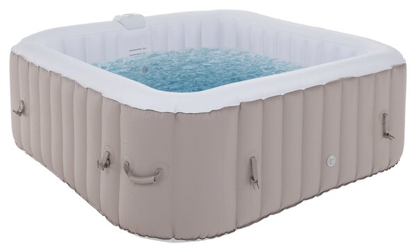 KONDELA Felfújható pezsgőfürdő, fehér/szürke barna taupe, 4-6 személy, 910 l, Kamino New 4 Típus