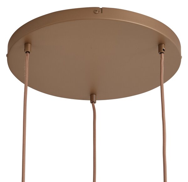 Retro függőlámpa sötét bronz borostyán színű búrákkal 3-lámpás - Smokey
