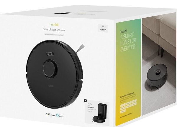 Hombli Smart Robot Vacuum Robotporszívó WiFi Fekete