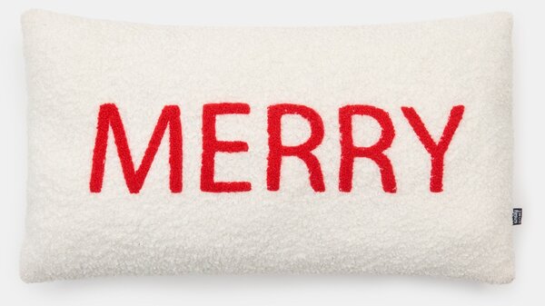 Sinsay - Karácsonyi párna Merry felirattal - fehér