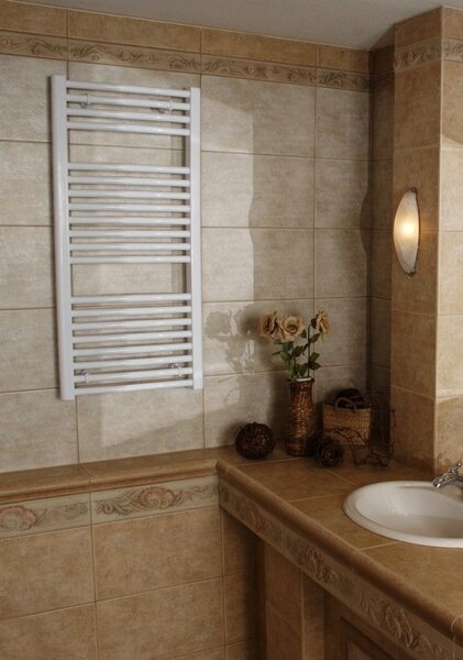 Birossi törölközőszárító radiátor - egyenes - fehér - 450 x 1320 mm