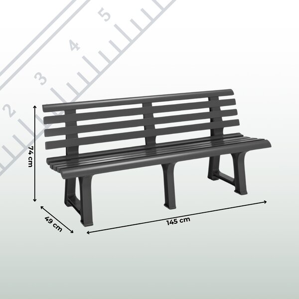 ORCHIDEA kerti pad, 145x49x74cm, antracit I.P.A.E-Progarden