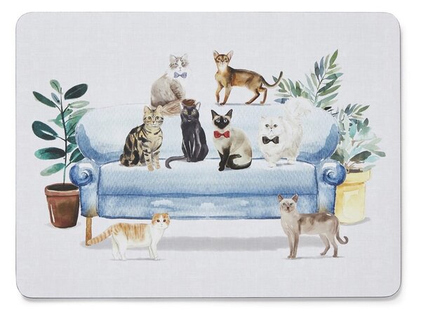 Curious Cats 4 db-os parafa tányéralátét szett, 21,5x29 cm - Cooksmart ®