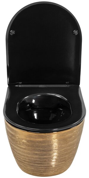 Rea Rea, Függő WC-csésze Carlo Flat - szálcsiszolt arany, REA-C3300