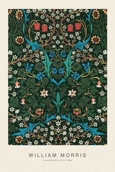 Festmény reprodukció Blackthorn (Special Edition Classic Vintage Pattern) - William Morris, (26.7 x 40 cm)