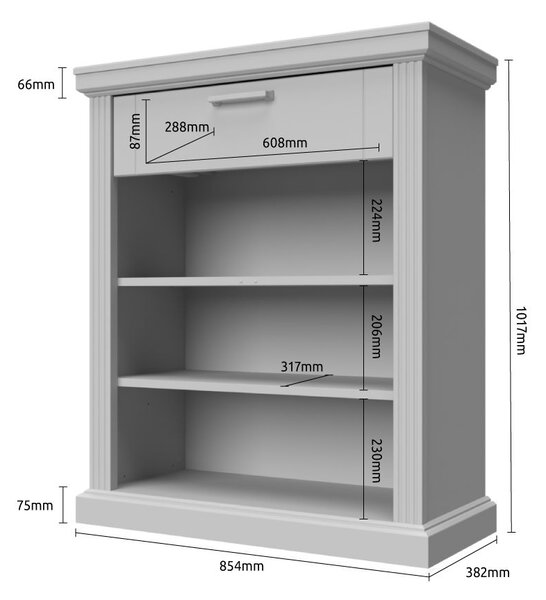 Kétajtós cipősszekrény, fiókkal, fehér-diófa - ALABAMA
