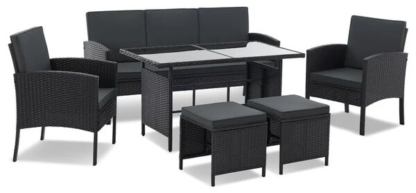 Juskys Rattan szett Turin - fekete