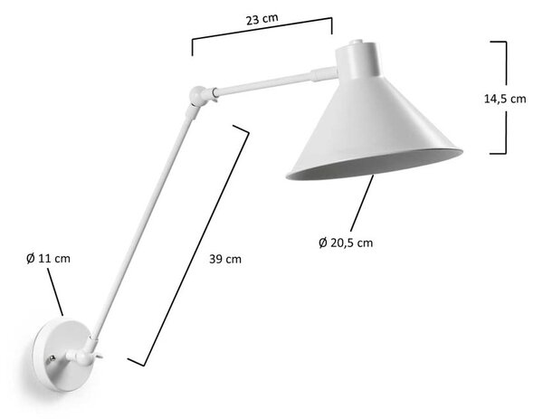 Fehér fali lámpa Dione – Kave Home
