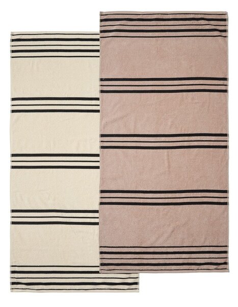 Bézs strandtörölköző 75x150 cm Banded Stripe – Catherine Lansfield