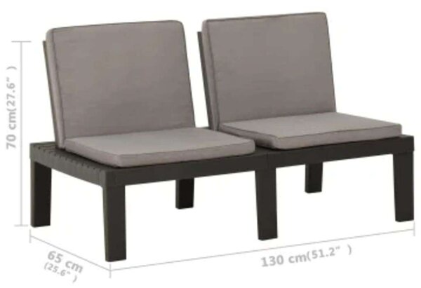 VidaXL Kertbútor Szett - 6 részes - Szürke