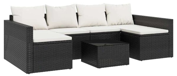 Polyrattan Kerti Ülőgarnitúra - 2 részes - Fekete - 238x110cm