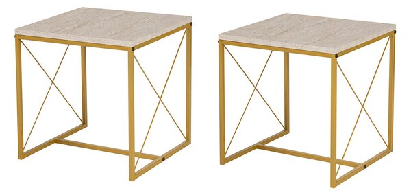 Defne Gold Travertine dohányzóasztal