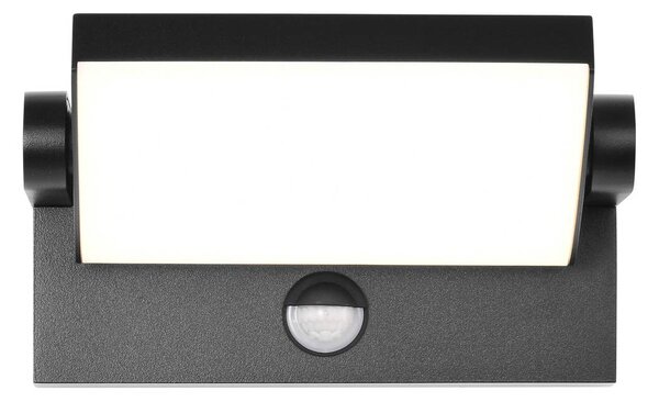 CMD LED fali lámpa 9081, érzékelő, antracit, 21 cm, CCT, IP54, Fekete, Alumínium, Modern