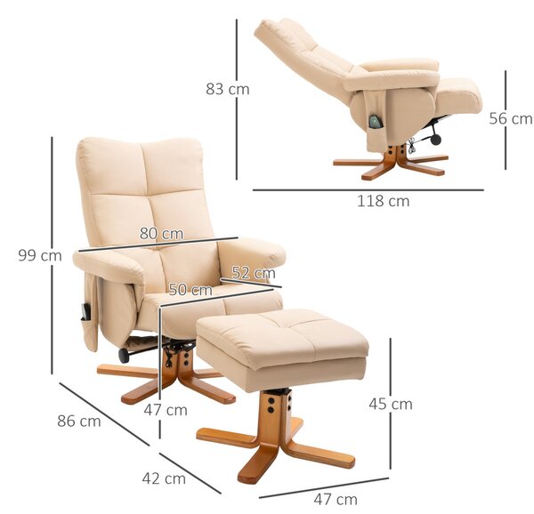 Relaxációs masszázsfotel lábtartóval, tárolóval, masszázsfunkciós TV-fotel, 145°-os