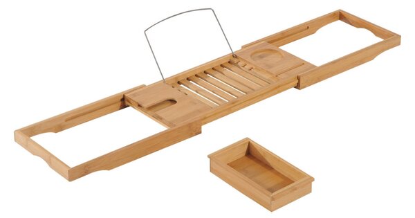 Bambusz fürdőkád tálca, állítható szélesség, 70-105 x 22 x 5cm