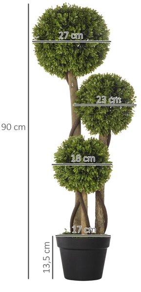 Műnövény, buxus, cserépben 90cm magas
