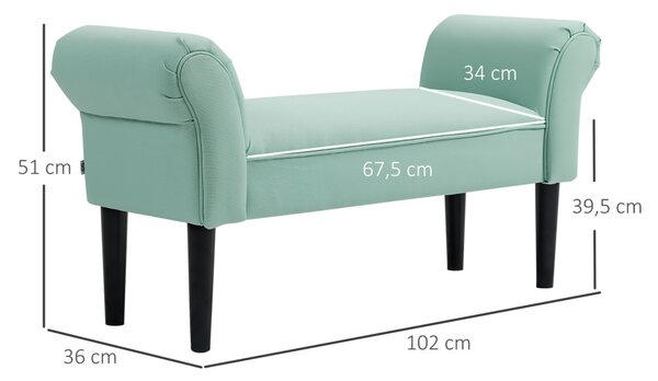 Ülőpad, előszobába vagy hálószobába, 130 kg-ig terhelhető, zöld, 102 x 36 x 51 cm
