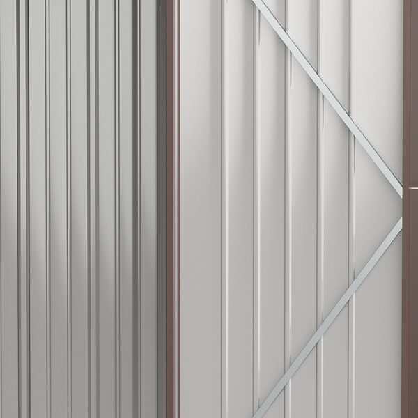 Kerti fészer, szerszámtároló, acél, barna 161 x 94 x 196 cm