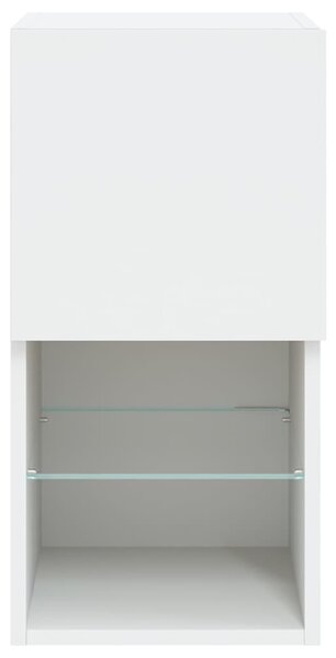 2 db fehér TV-szekrény LED-lámpákkal 30,5x30x60 cm