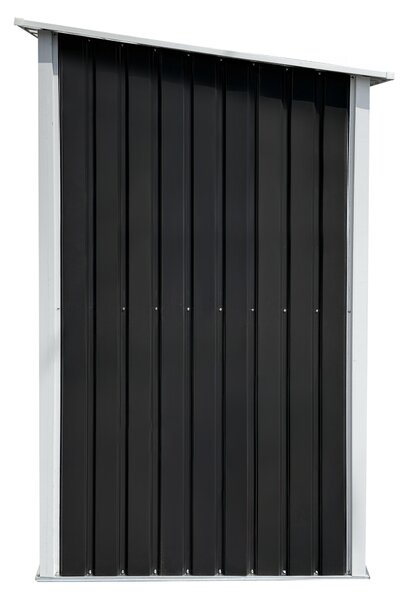 KONDELA Tűzifa tároló, antracit/fehér, 302x121,5x191 cm, DARYL TYP 3