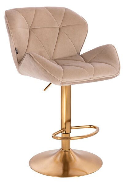 HR111W Latte modern velúr szék arany lábbal