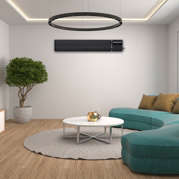 Infrapanel elektromos fűtés, fekete, ElectricSun 2800W / 1400W, SZ180xM15cm infrapanel fűtés, termosztáttal és Smart Life App wifivel
