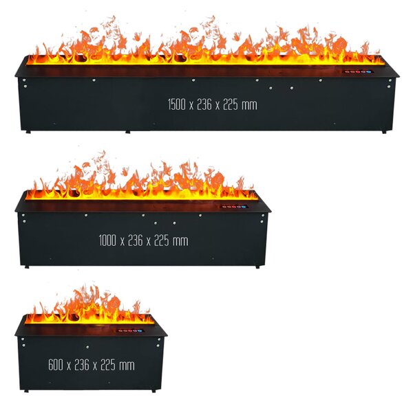 3D vízpárás beépíthető elektromos kandalló, Led, telefonos alkalmazással, ElectricSun MISTique Nagy SZ 150 cm
