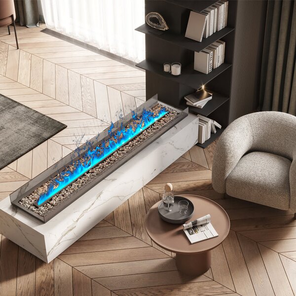 3D vízpárás beépíthető elektromos kandalló, Led, telefonos alkalmazással, ElectricSun MISTique Nagy SZ 150 cm