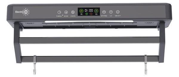 Elektromos törölköző szárító és sterilizáló, fürdőszobai vagy konyhai használatra, falra szerelhető, SZ60cm, 450W, ElectricSun PREMIUM Szürke