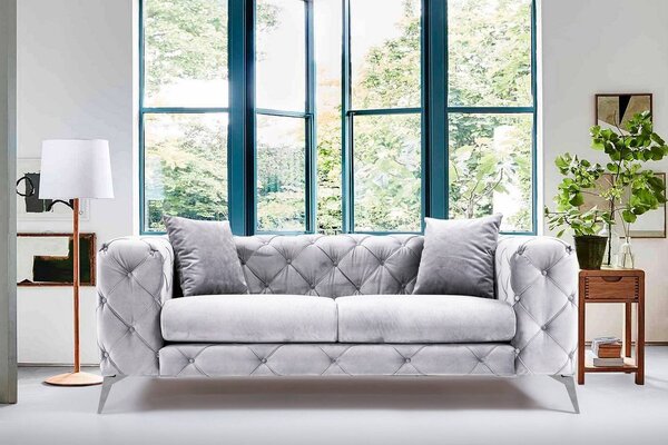 Design kanapé Rococo 197 cm világos szürke