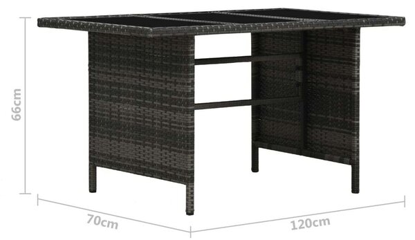 VidaXL 3-részes szürke polyrattan kerti bútorgarnitúra párnákkal