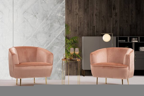 Design fotel Fedella rózsaszín