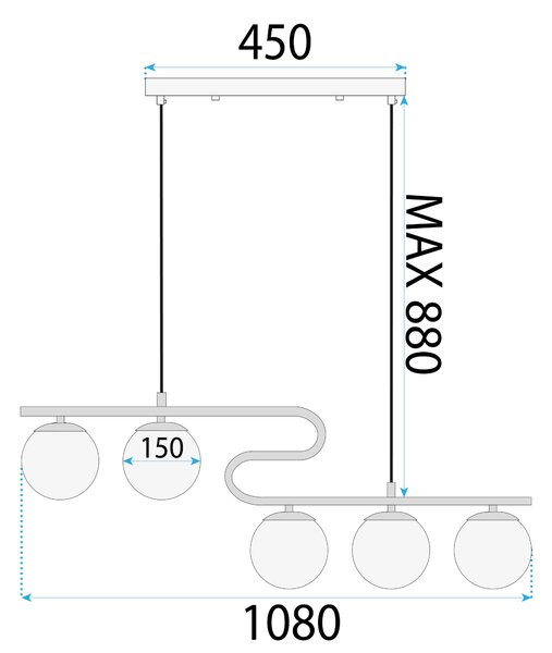 Mennyezeti lámpa APP1599-5CP Gold