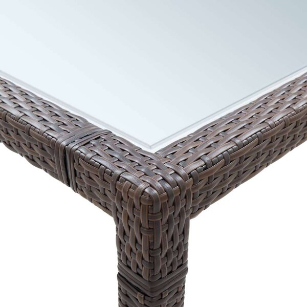VidaXL Kültéri Étkezőasztal - Polyrattan - Barna - 200x150 cm