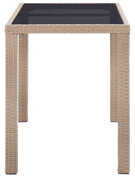 Bézs polyrattan kerti asztal 123 x 60 x 74 cm