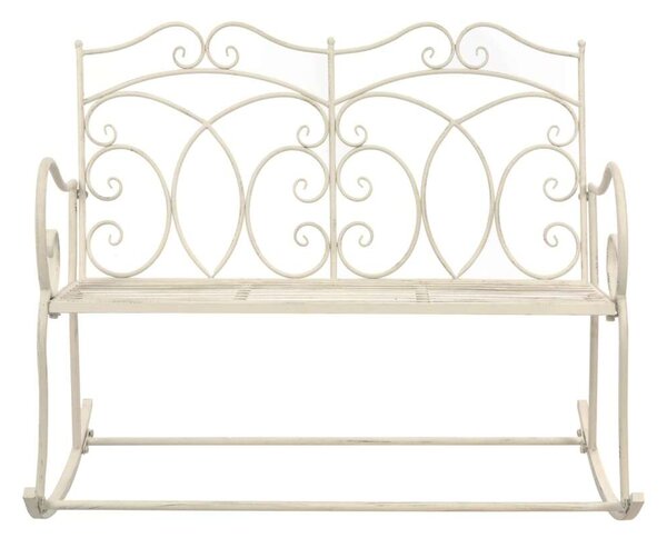 VidaXL Ringató Pad - Kovácsoltvas - Antik Fehér - 104cm